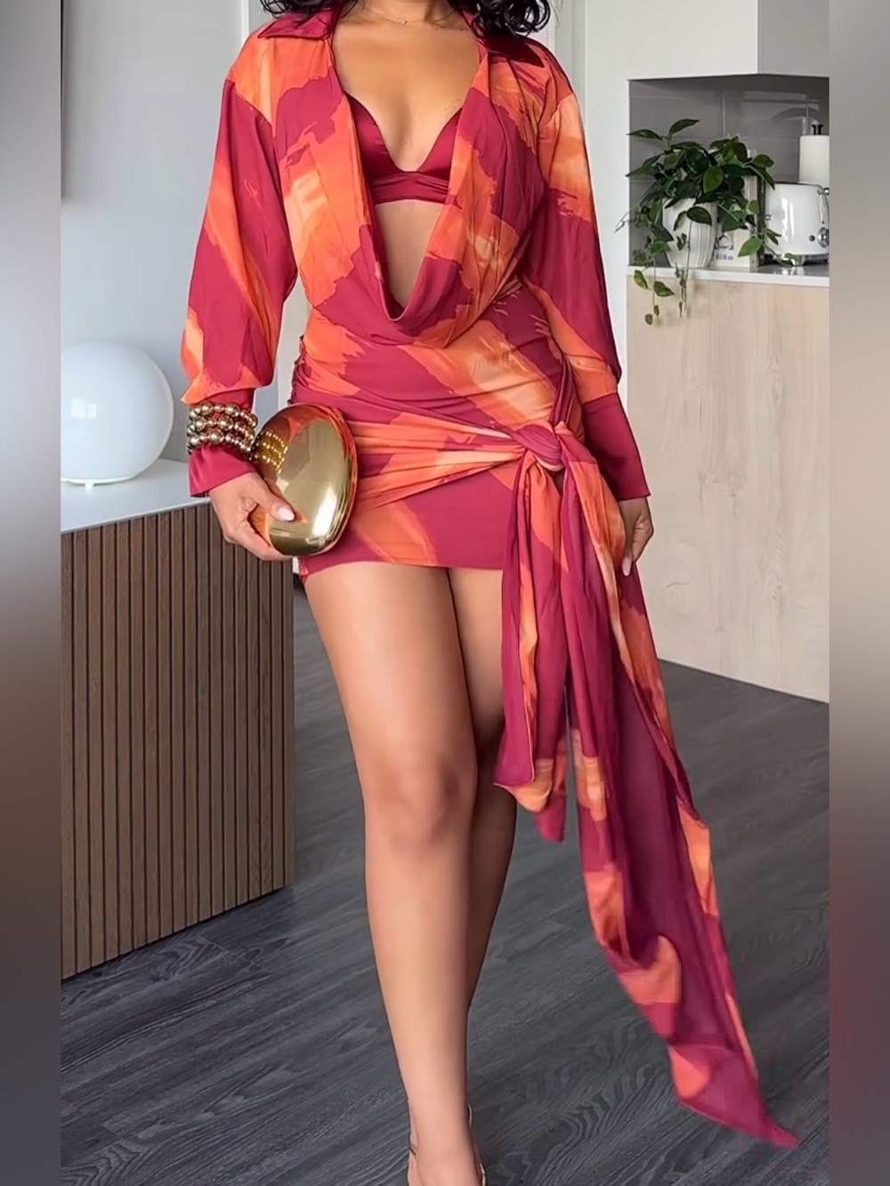 Crimson Dusk Midnight Confidence Mini Dress